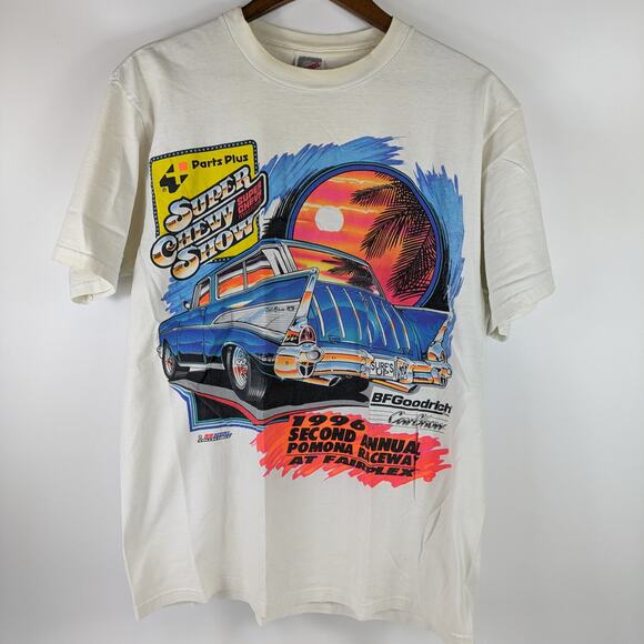 Mens T-Shirt 1996 Parts Plus Super Chevy Magazine Car Show 2nd Annual Pomona Vtg - Picture 1 of 13